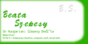 beata szepesy business card